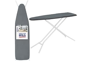 Ironing Board Full Size Made in The USA by Seymour Home Products (Dark Grey) | Includes Cover and Pad | Ironing Board with 4 Steel Legs for Extra Support | Features Perforated Top for Steam Flow