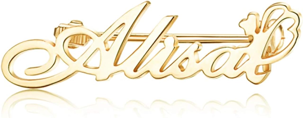 AOCHEE Custom Name Brooch Pin Personalized Name Brooch Broches with