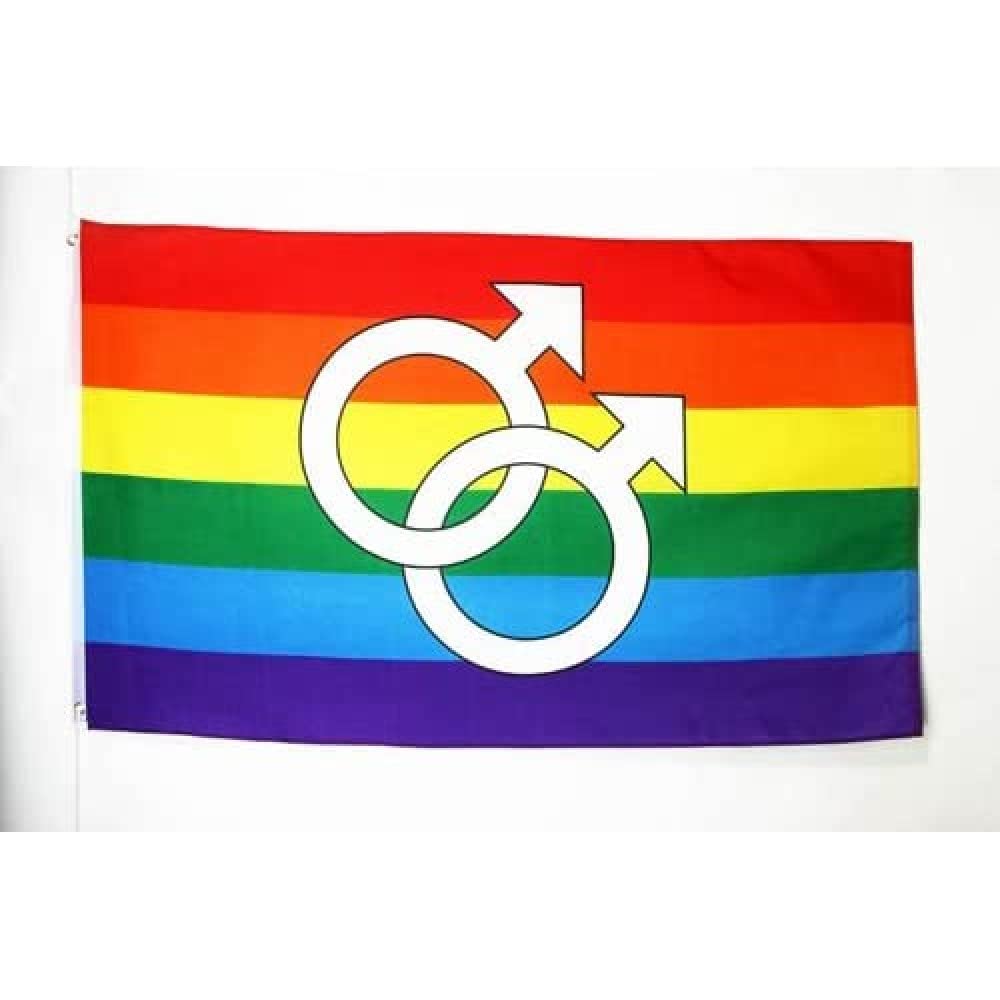 AZ FLAG - Rainbow Double Mars Flag - 3x5 Ft - 100D Polyester Gay Pride Banner with Two Metal Grommets - Fade Resistant - Vivid Colors - 3' x 5' Feet - 150x90 Cm — image 1