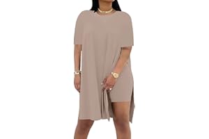 AXOSY Women Plus Size 2 Piece Outfits Short Sleeve Tunic Tops and Skinny Biker Shorts Sets Tracksuits