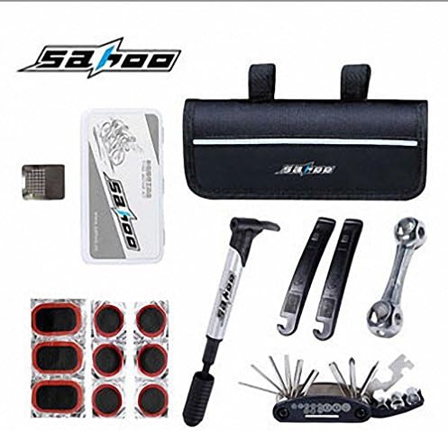 SAHOO Multi Function Bicycle Tire Repair Tools Kit Mini pump Puncture Portable Repair Kit