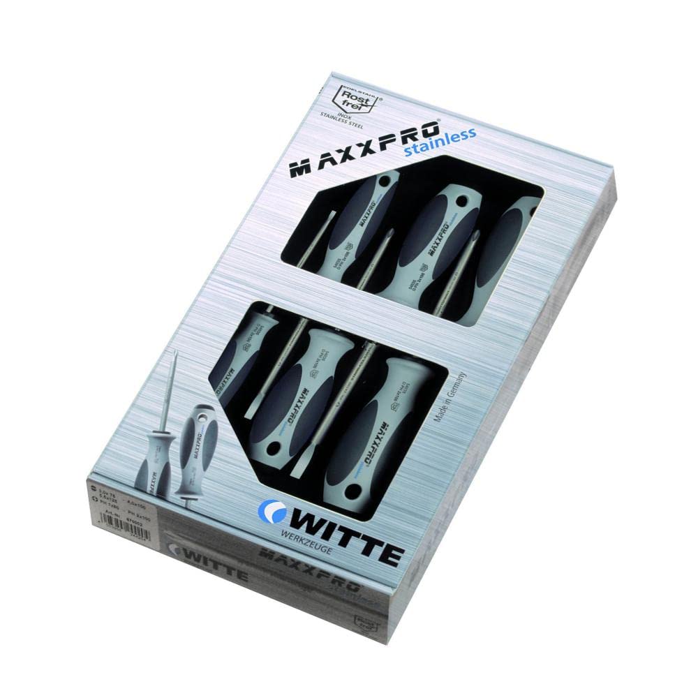 WITTE 670002 - Juegos de destornilladores MAXXPRO Inoxidable Puntas Planas y PH (x5)
