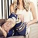 WensLTD Women New Design Elk Deer Skinny Printed Stretchy Pants Leggings (M, Blue)