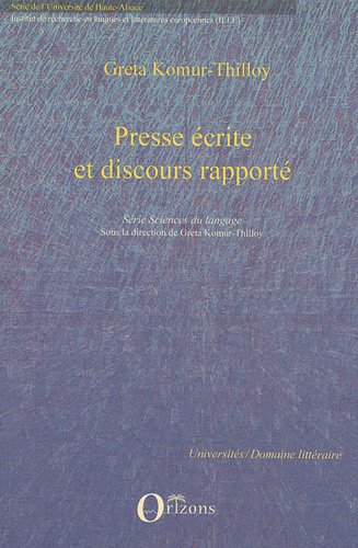Presse écrite et discours rapporté