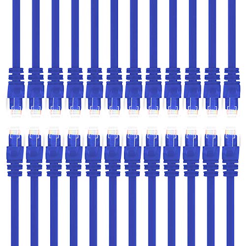 GearIT 24-Pack, Cat 6 Ethernet Cable Cat6 Snagless Patch 3 Feet - Snagless RJ45 Computer LAN Network Cord, Blue - Compatible with 24 48 Port Switch POE Rackmount 24port Gigabit