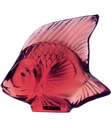 Amazon.com: Lalique 水晶透明和金印魚雕塑: 居家與廚房
