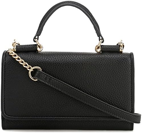 Lily Jane Top Handle Clutch Crossbody Purse with Removable Chain Strap (Black)