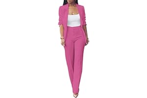 Tcremisa Women's Fashion Fall 2 Piece Pant Suit Dressy Long Sleeve Blazer and Slim Fit Pants Set Business Outfits