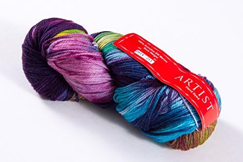 Feza Yarns Artist Sock, 100% Extrafine Superwash Merino, Rainforest Parrot, 440 YDS each skein, 2 Skeins, (Color 2014)