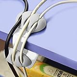 Cord Management System, ProCIV Desktop Cable Organizers, Cable Drop Organizer & Management System for Wires, Desktop & Computer, Electrical, Charging, Mouse, usb Cord, Set of 2 (White)