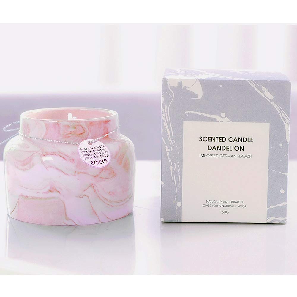 Natural Soy Wax Scented Candle, Aromatherapy Jar Candle, Fragrant Candle, Rosa, Pink, Relax & Fresh air, 1 piece