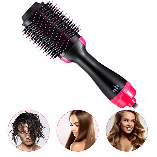 4 In 1 One Step Hair Dryer Brush Straightener Hair Dryer Comb Hot Air Brush Hair Curler Ionic Hair Brush Blow Dryer Ionic Salon Reduce Frizz Styling Hair Tool for All Hairstyle