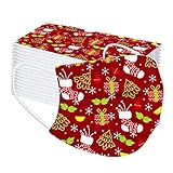 Ahagogo 50Pcs Christmas Cute Disposable_Face_Masks with Package, Clean 3-ply Fac