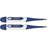 Veterinary Thermometer, Strong LCD Display Animal Thermometer Accurate Long Life Span 2Pcs Plastic Shell Wear Resistance for 