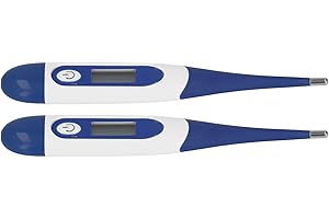Veterinary Thermometer, Strong LCD Display Animal Thermometer Accurate Long Life Span 2Pcs Plastic Shell Wear Resistance for 