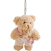 Fuqimanman2020 Cute Bear Plush Stuffed Keychain, Charm Dress Bear Keychain, Decoration Accessories For Backpack Bag Purse