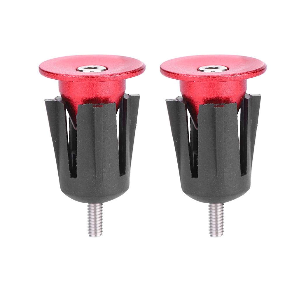 Alomejor 1 Pair Handlebar Plug Aluminum Alloy Bike Handlebar End Plugs Grip Ends for Mountain Bike Road Bicycle Handlebar(Red)
