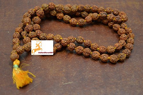 Rudraksha Rudraksh Japa Mala Rosary 108 + 1 Prayer Beads 8mm