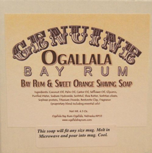 Two (2) Genuine Ogallala Bay Rum, Bay Rum & Sweet Orange Shaving Soap - Each Puck 4.5 oz