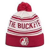 NCAA Ohio State Buckeyes Battle Cry Rib Cuff Hat, Antique White/Vintage Red, One Size