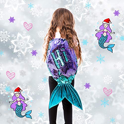 GirlZone: Magical Mermaid Tail Sequin Backpack for Girls, Gift For Girls