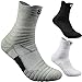3-Pack Men's Athletic Cushion Quarter Ankle Sock Performance Cotton Compression Sport Basketball Arch Support Socks,Size 6-12