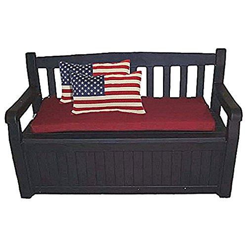 60 Gal. Outdoor Garden Patio Deck Box Storage Bench Loveseat Farmhouse