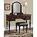 Home Styles 5537-72 Lafayette Vanity Table and Bench, multi-step Cherry finish