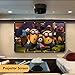 Projector Screen 120 Inch, Relee Anti-Crease Portable Movie Screen for Outdoor Indoor, 4K 16:9 HD Foldable Wrinkle-Free Screen Support Double Sided Projection
