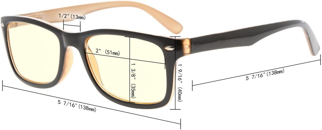Eyekepper Computer Reading Glasses,UV Protection, Anti Glare,Anti-Reflective Computer Readers (Black Blue, Yellow Tinted Lenses) +1.0 - Image 4