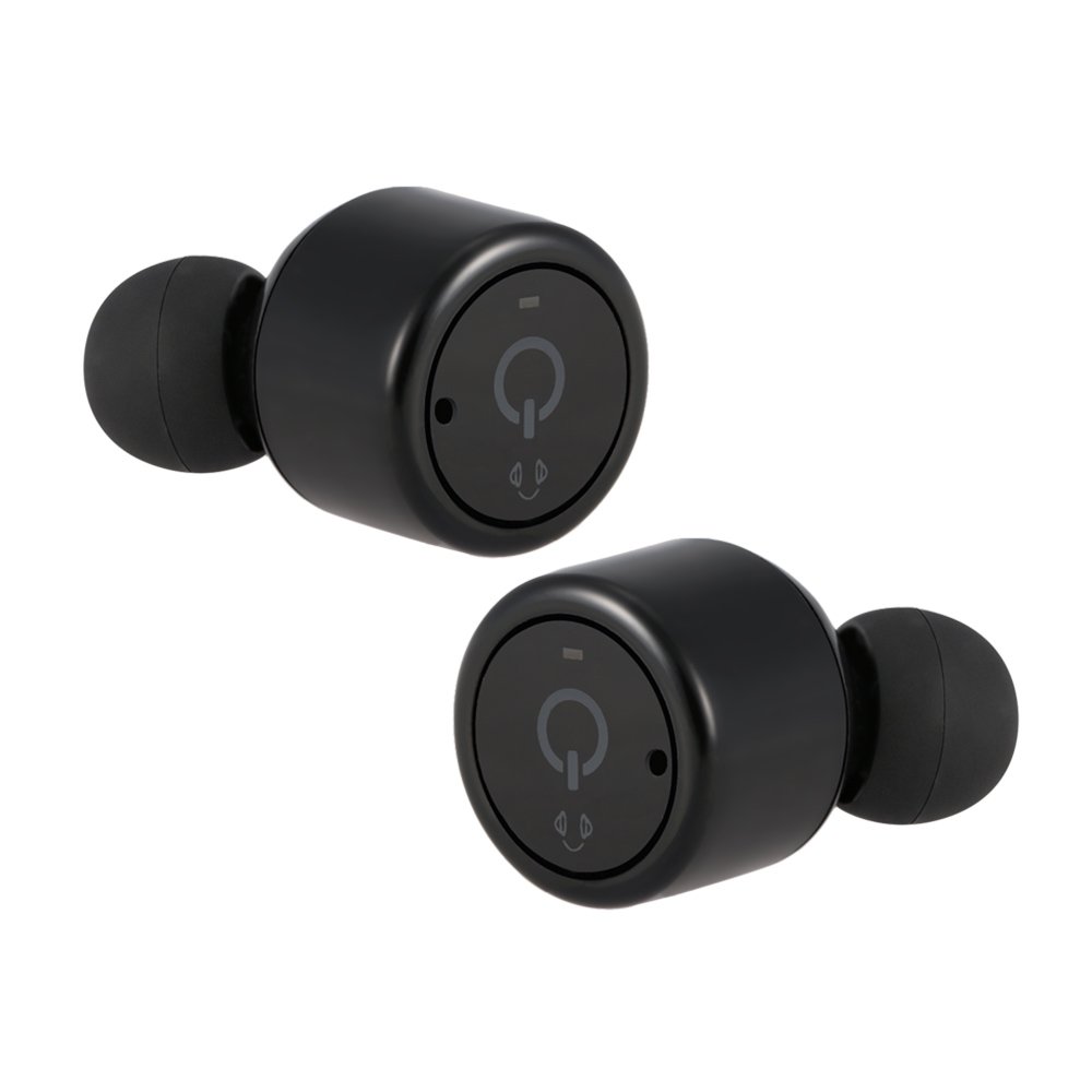 iRoundy Mini unsichtbar in-Ear x1t Twins Wireless Bluetooth Kopfhörer , Wireless Bluetooth V4.2 Stereo Surround Sound Ohrhörermit Mikrofon für iphone7/6S, Samsung, Android, iOS(Schwarz)