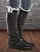 Fiorelle Norah Lacey Knee High Boot Socks, Crochet Lace & Buttons, Girls & Women (Black)
