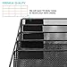 LINKFU 5 Tier Hanging Wall Office Organizer,Mesh Metal Multi-Functional Wall Mount Document Letter Tray Organizer for Home,Office,Magazine Rack and File Storage,Black