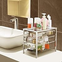 Simple Trending 3 Tier Under Sink Cabinet Organizer With Sliding Storage Drawer Desktop Organizer For Kitchen Bathroom Office Stackbale Chrome Amazon Sg Home Improvement