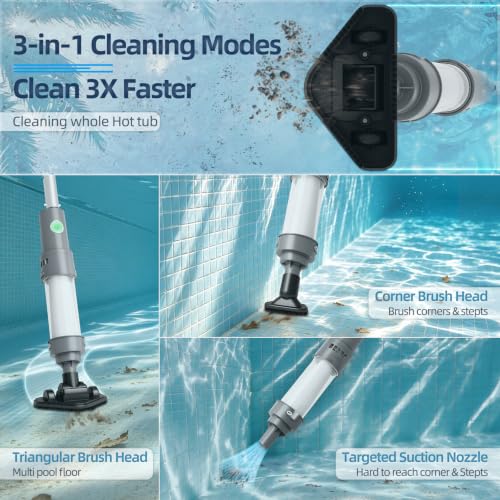 Hot Tub Vacuum, Cordless Handheld Pool Vacuum for Above Ground Pool photo 12