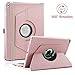 Keyboard Case iPad 9.7(6th Gen, 5th Gen) - iPad Air 2&1 - iPad Pro 9.7-360 Rotating - Detachable Keyboard - PU Leather Stand - iPad Case with Keyboard, (Rose Gold, 9,7)
