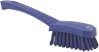 Vikan Stiff Washing Scrubbing Hand Brush Short Handle 270mm Purple