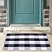 Outdoor Rug Cotton Rug Buffalo Checkered Plaid Area Rug Door Mat for Entry Way Washable Doormat Bedroom Carpet Welcome Mat(24