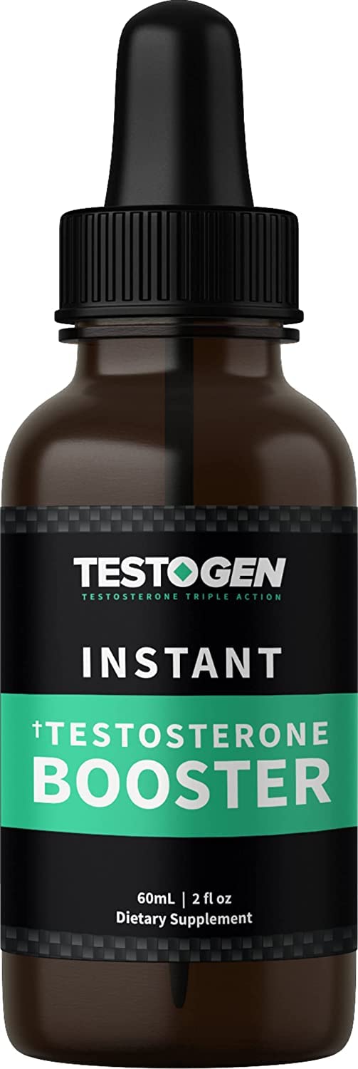 TestoGen Triple-Action Instant Energy Booster Drops with Powerful Natural Ingredients, Helps Improve Stamina, Strength and Energy, 60milliliter Bottle