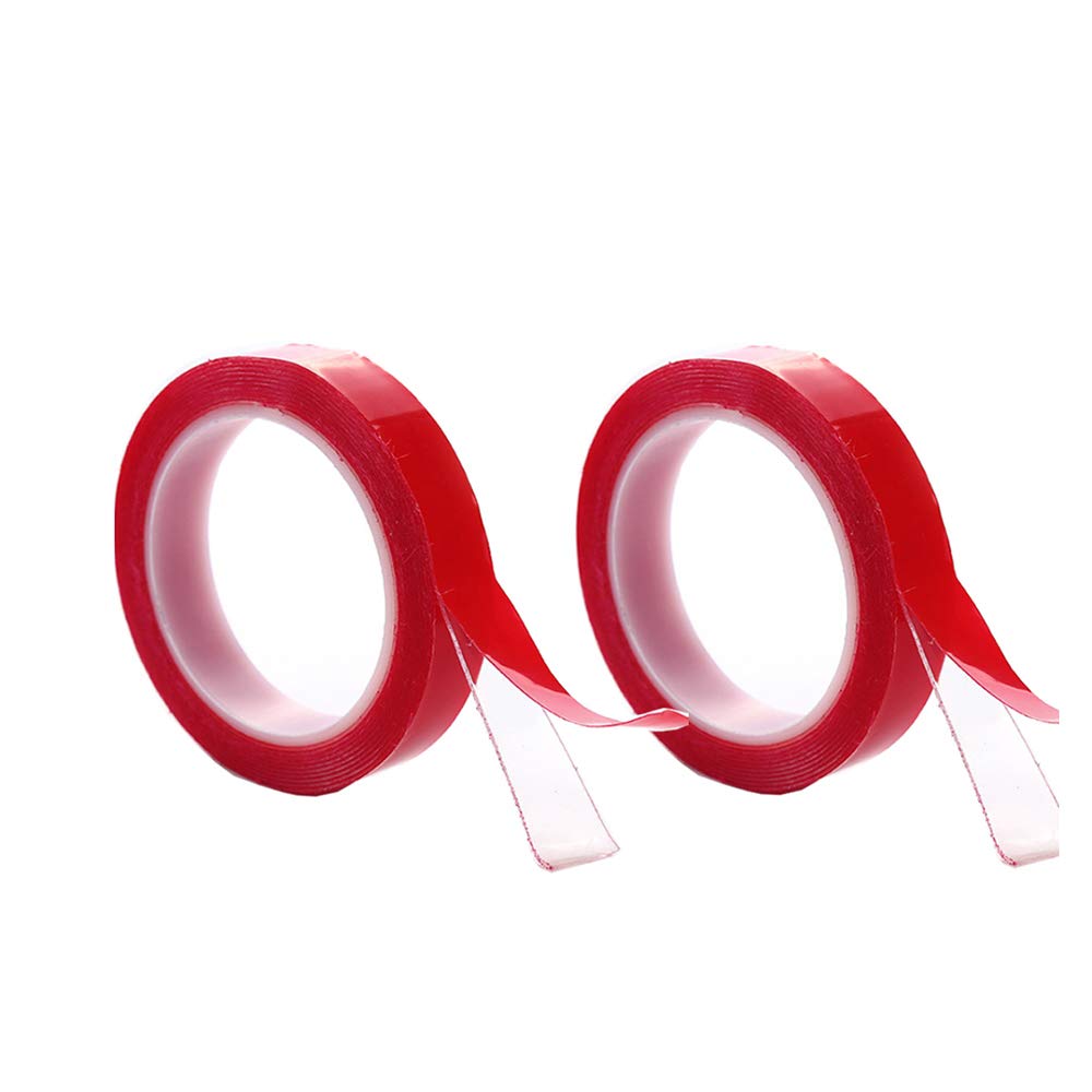 2Pack Super Sticky Double Sided Clear Tape Double Strong Self Adhesive Craft Tape for All Sorts of Craft,School,Office,and Household uses,Car/Cell Phone Repair（3Meter Length x 1mm Thk (20mm)