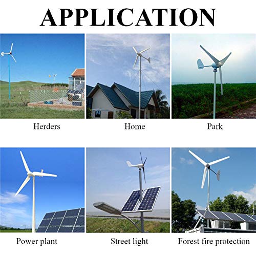 ZUINIUBI 1200W Wind Turbine Generator 12V/24V 3/5 Blades with Charge Controller Wind Generator Kit