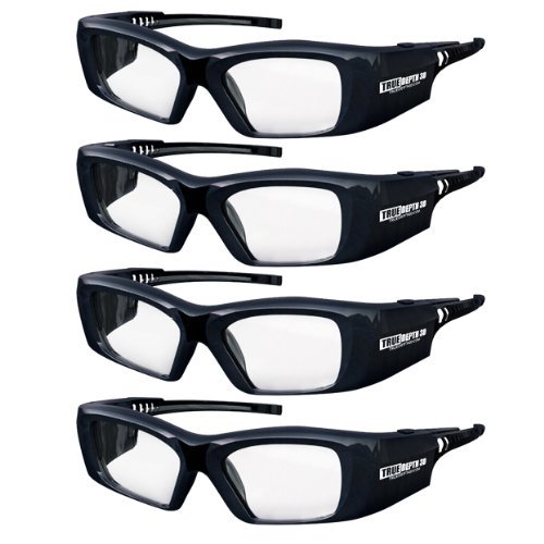 True Depth 3D Firestorm XL Premium Quality DLP-LINK Rechargeable 3D Glasses with SteadySync (TM) Technology (4 Pairs)