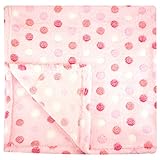 30x30 Inch Plush Fleece Baby Blanket - Assorted Colors Polka Dot Blankets by bogo Brands (Pink)