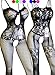 Daisland 2 Women Lingerie Mesh Fishnet Chemise Bodystocking Babydoll Bodysuit (1 Black 0313 1 Black 018, Regular)
