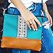 K&Bo Women's Cross Body Bag and Clutch with Boho Style Embroidery, Teal/Black/Brown