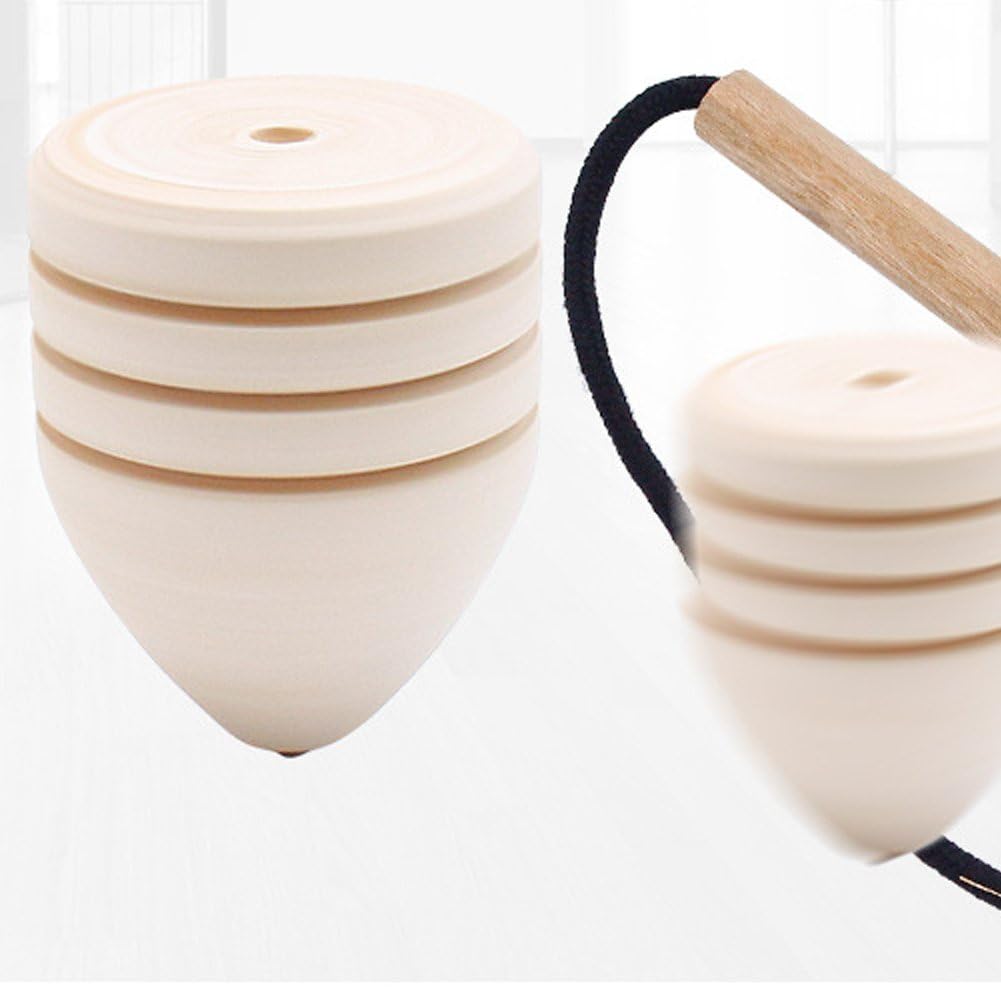 Wooden Spinnings for Kids Wood Trompos Toys Chinese Traditional Wood Spins Tops Toys with Whip