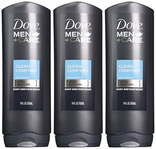 Dove Men+Care Body and Face Wash, Clean Comfort 18 oz (pack of 3)