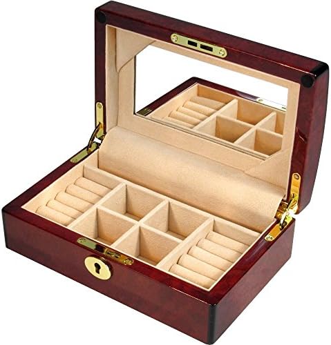 Laminated Makah Burl Jewellery Box with Mirror