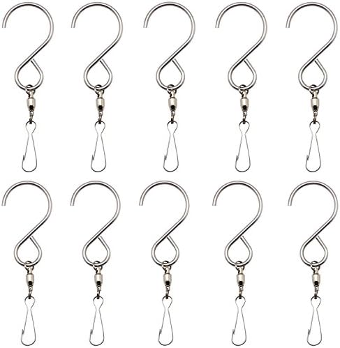 Ownuzz 10 Pack Wind Chime Hooks, Swivel Hooks Clips for Hanging Wind Spinners Crystal Twisters Party Supply