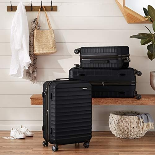 Valise Rigide Grande - Bagage de Voyage Extensible ABS avec 4 Roulettes Doubles Pivotantes - Résistante aux Rayures et Légère - 78 x 52,6 x 32cm - Noir — photo 7 sur 7